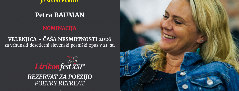 2026 / LIRIKONFESTOVIH JUBILEJNIH 2 X ENAINDVAJSET (14): PETRA BAUMAN