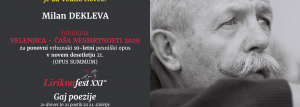 2026 / LIRIKONFESTOVIH JUBILEJNIH 2 X ENAINDVAJSET (27): MILAN DEKLEVA
